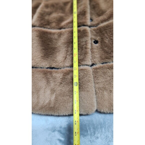 NWT Karl Legerfeld Women's Small Brown Long Faux Fur Coat - Picture 9 of 11